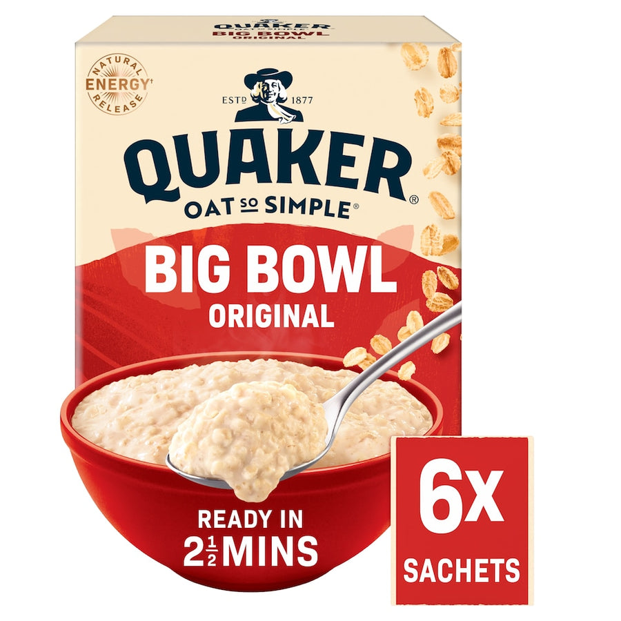 Quaker Oat So Simple Big Bowl Original Porridge Sachets 6x38.5g