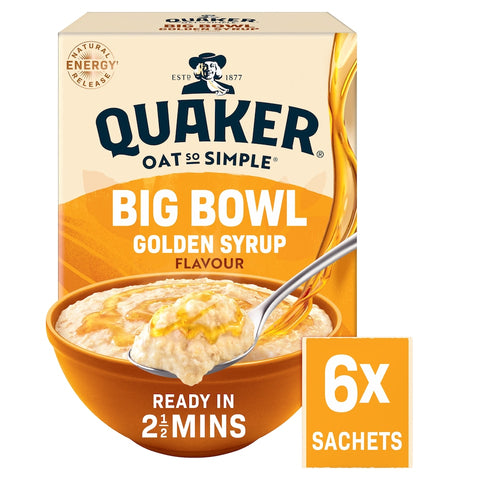 Quaker Big Bowl Golden Syrup Porridge Sachets 6x49.6g