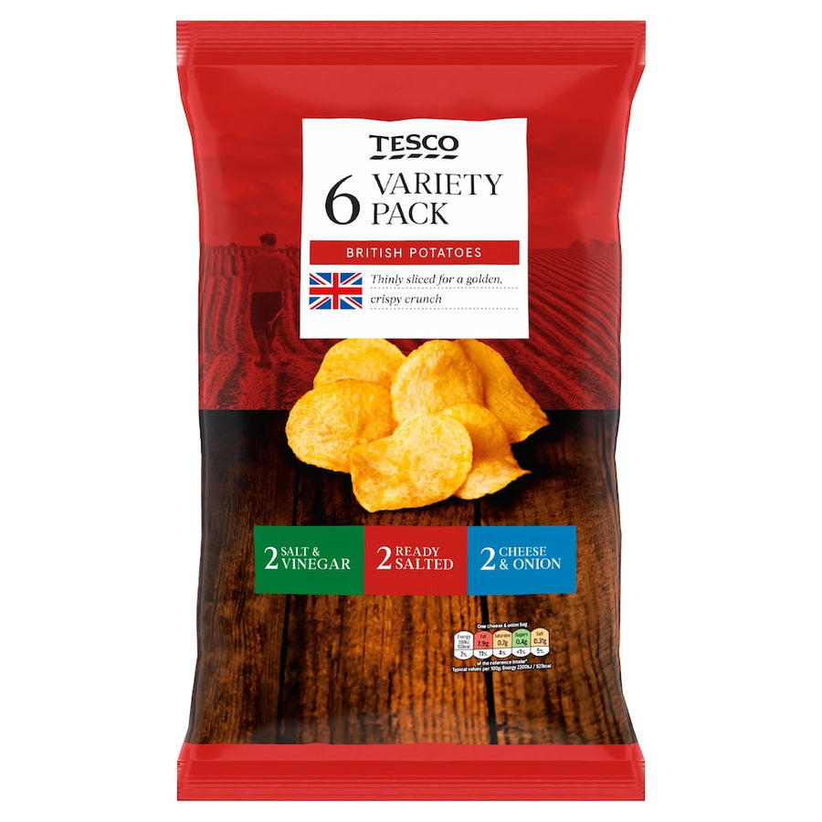 Tesco Variety Crisps 6X25g