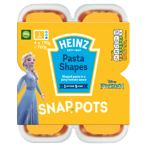 Heinz Disney Frozen Pasta Shapes Snap Pots 4X190g