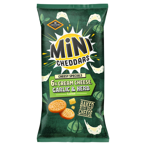 Jacob's Mini Cheddars Cream Cheese Garlic & Herb Flavour 6 Pack 138g