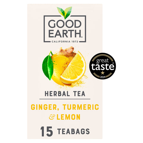 Good Earth Herbal Tea Lemon, Ginger & Turmeric 15 Tea Bags 42g
