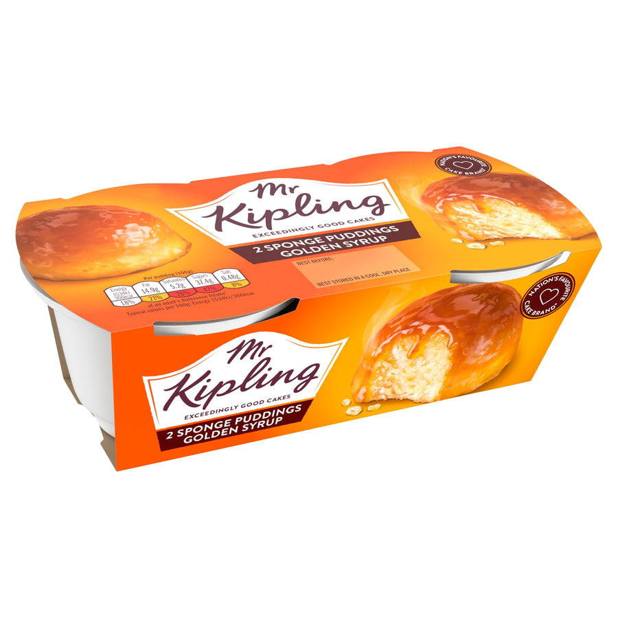 Mr Kipling Golden Syrup Sponge Pudding Cake Dessert 2x95g