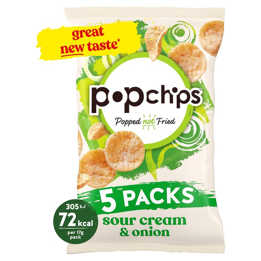 Popchips Sour Cream & Onion Multipack Crisps 5x17g