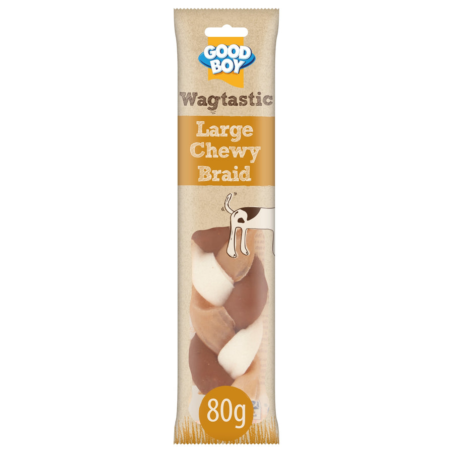 Good Boy Wagtastic Dog Treats Large Braid Chew 80g