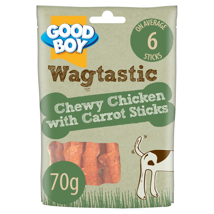 Good Boy Wagtastic Dog Treats Chicken Carrot Sticks 70g