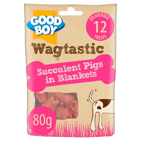 Good Boy Wagtastic Dog Treats Pigs in Blankets 80g