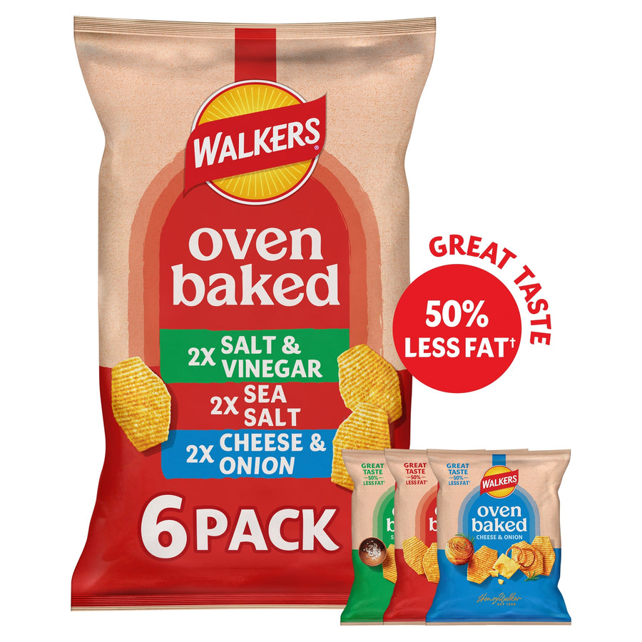 Walkers Baked Variety Multipack Crisps 6x22g