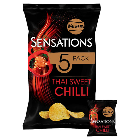 Walkers Sensations Multipack Crisps - Thai Sweet Chilli 5x25g