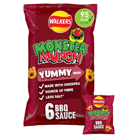 Walkers Monster Munch BBQ Sauce Multipack Crisps 6 x 20g