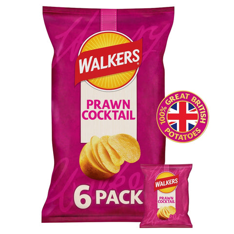 Walkers Prawn Cocktails Multipack Crisps 6 x 25g