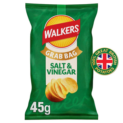 Walkers Salt & Vinegar Grab Bag Crisps 45g
