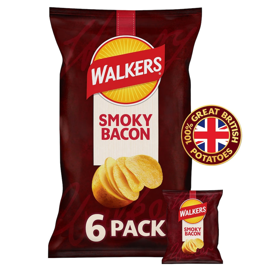 Walkers Smokey Bacon Multipack Crisps 6 x 25g