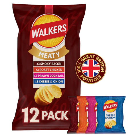 Walkers Meaty Variety Multipack Crisps 12x25g