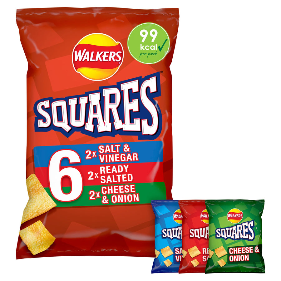 Walkers Squares Variety Snacks 6X22g