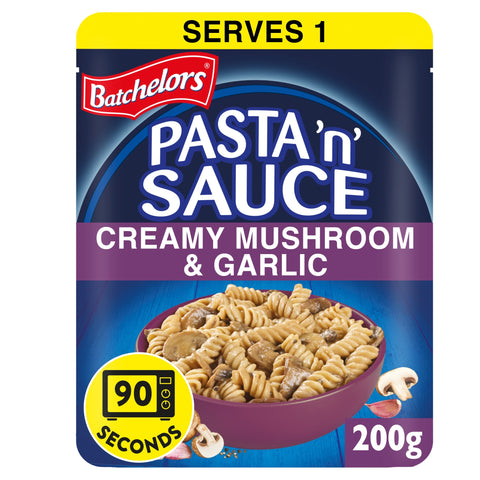 Batchelors Pasta 'n' Sauce Microwave Ready Meal Pasta with Mushroom and Garlic 200g