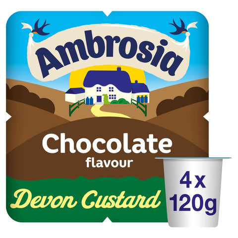 Ambrosia Ready To Eat Chocolate Devon Custard 4 X 120G