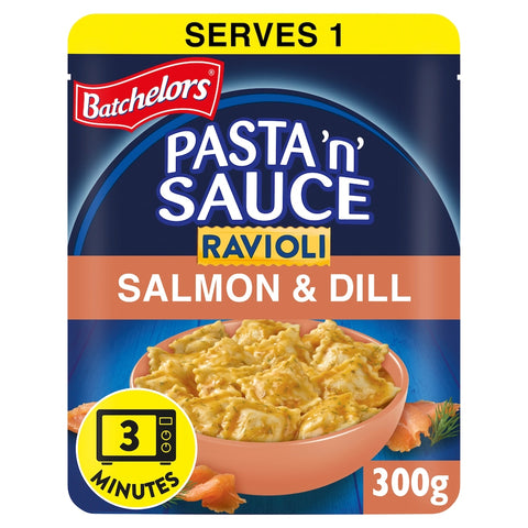 Batchelors Pasta 'n' Sauce Ravioli  Microwave Ready Meal Salmon and Dill 300g