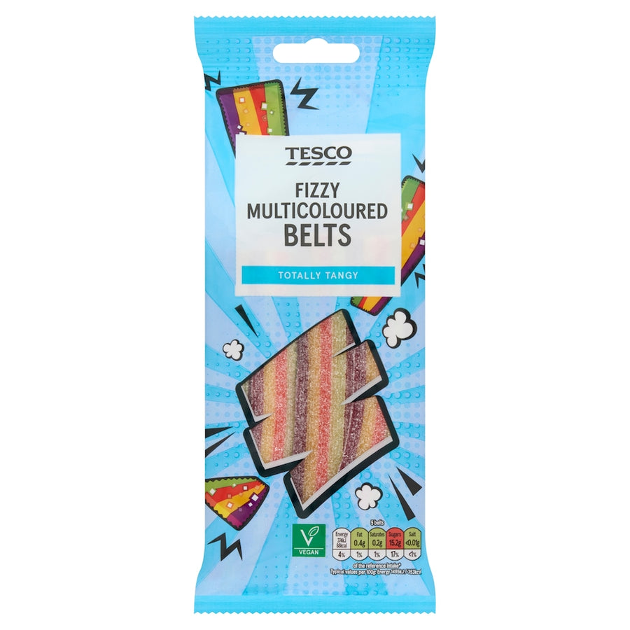Tesco Fizzy Multicoloured Belts 75g