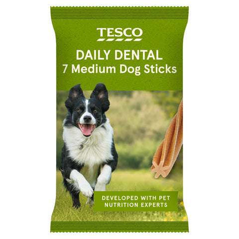 Tesco Daily Dental Medium Dog Sticks 7 Pack 180g
