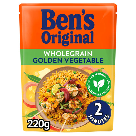 Bens Original Wholegrain Golden Vegetable Microwave Rice 220g