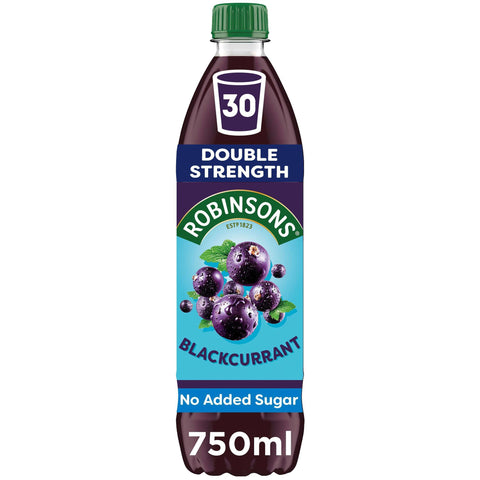 Robinsons Double Strength No Added Sugar Squash - Blackcurrant 750ml