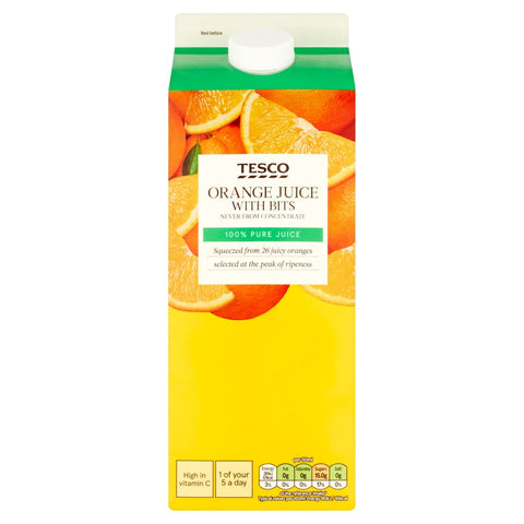 Tesco 100% Pure Squeezed Orange Juice With Bits 1.75 L