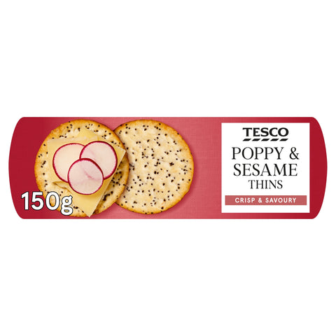 Tesco Poppy & Sesame Thins 150g