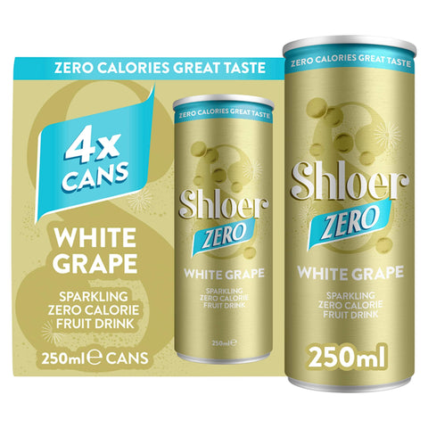 Shloer Zero Calorie Sparkling White Grape Juice Drink 4 x 250ml