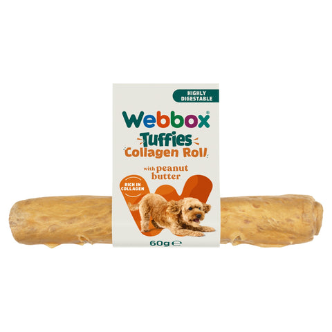 Webbox Dog Tuffies Collagen Roll Peanut Butter 60g