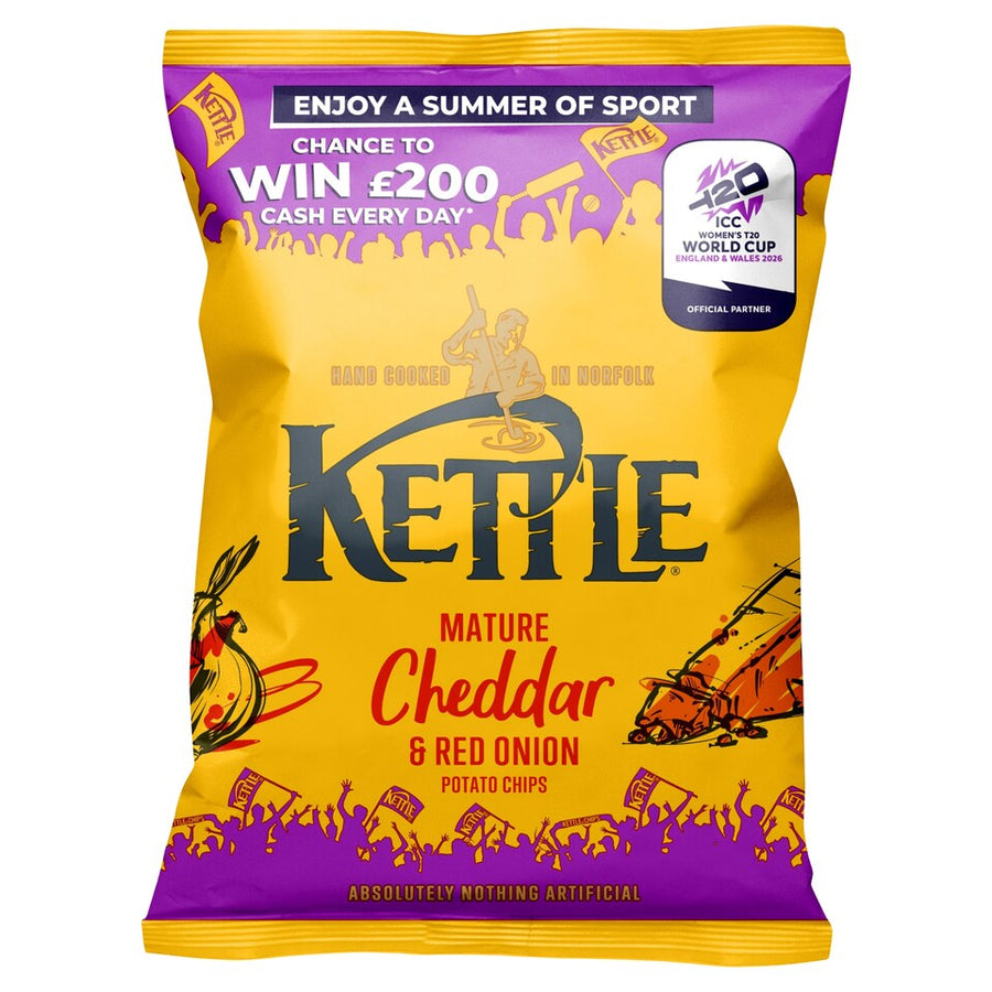 Kettle Mature Cheddar & Red Onion Chips 40g
