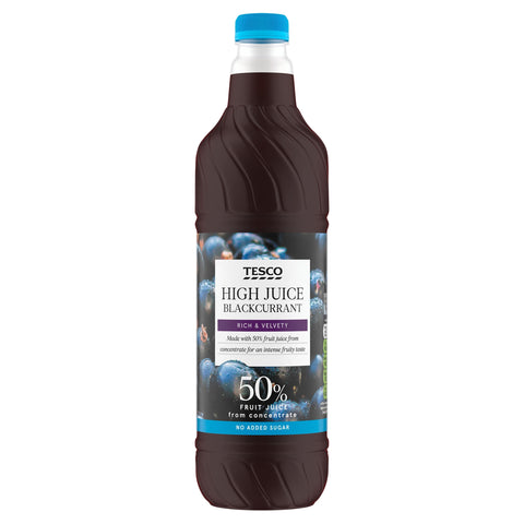 Tesco No Added Sugar High Juice Blackcurrant 1L