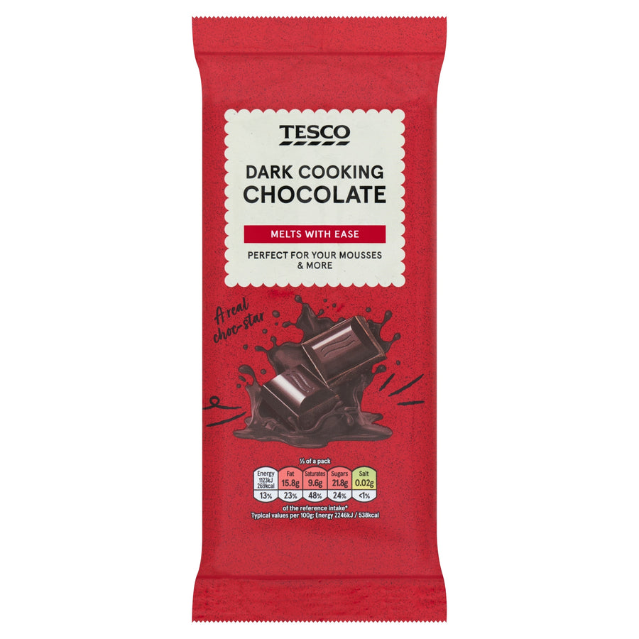 Tesco Dark Cooking Chocolate 150G