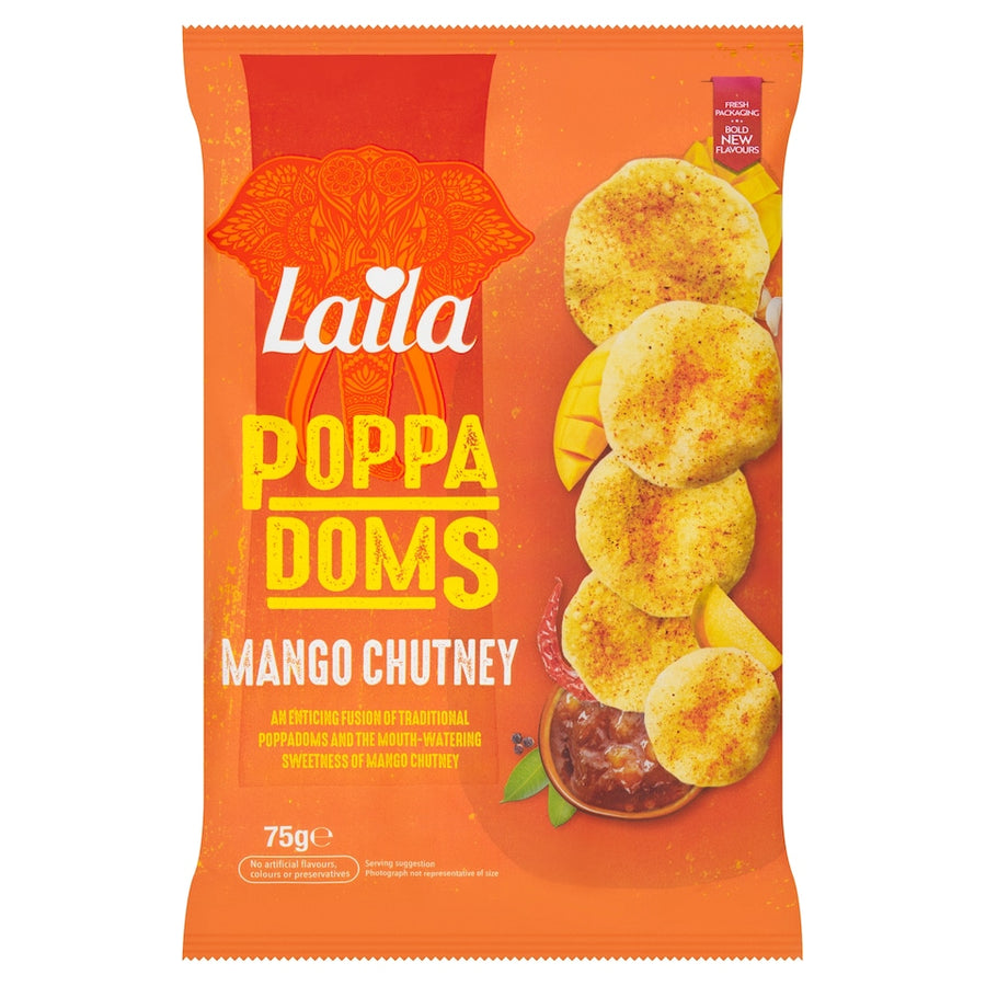 Laila Mini Poppadoms Mango Chutney 75g