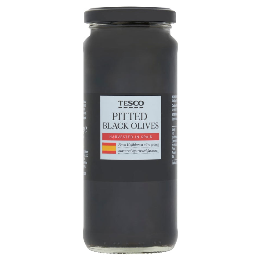 Tesco Pitted Black Olives 330G
