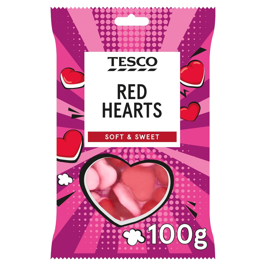 Tesco Red Hearts 100g