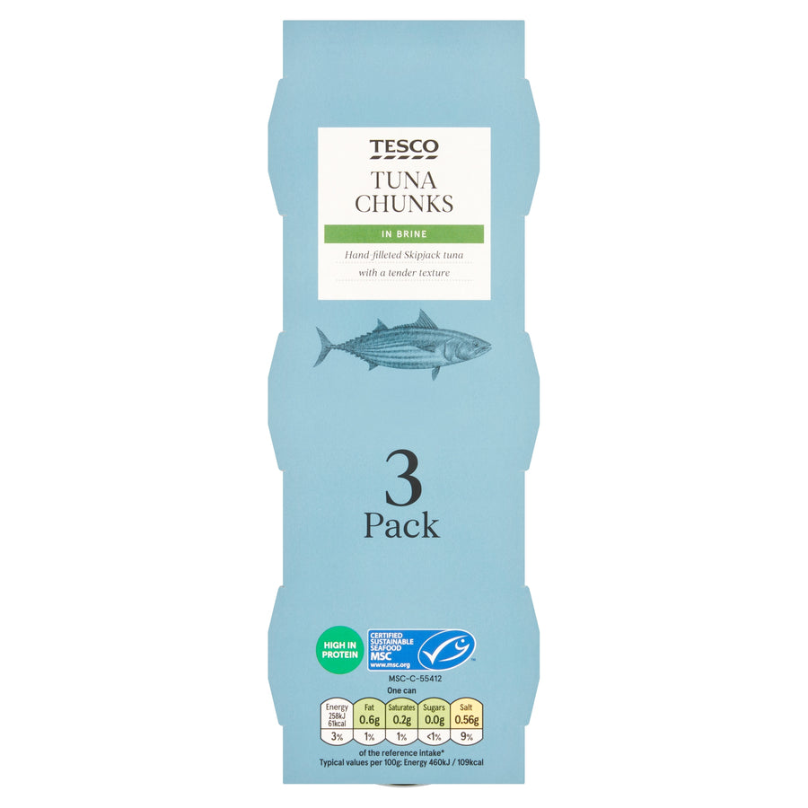 Tesco Tuna Chunks In Brine 3X80g