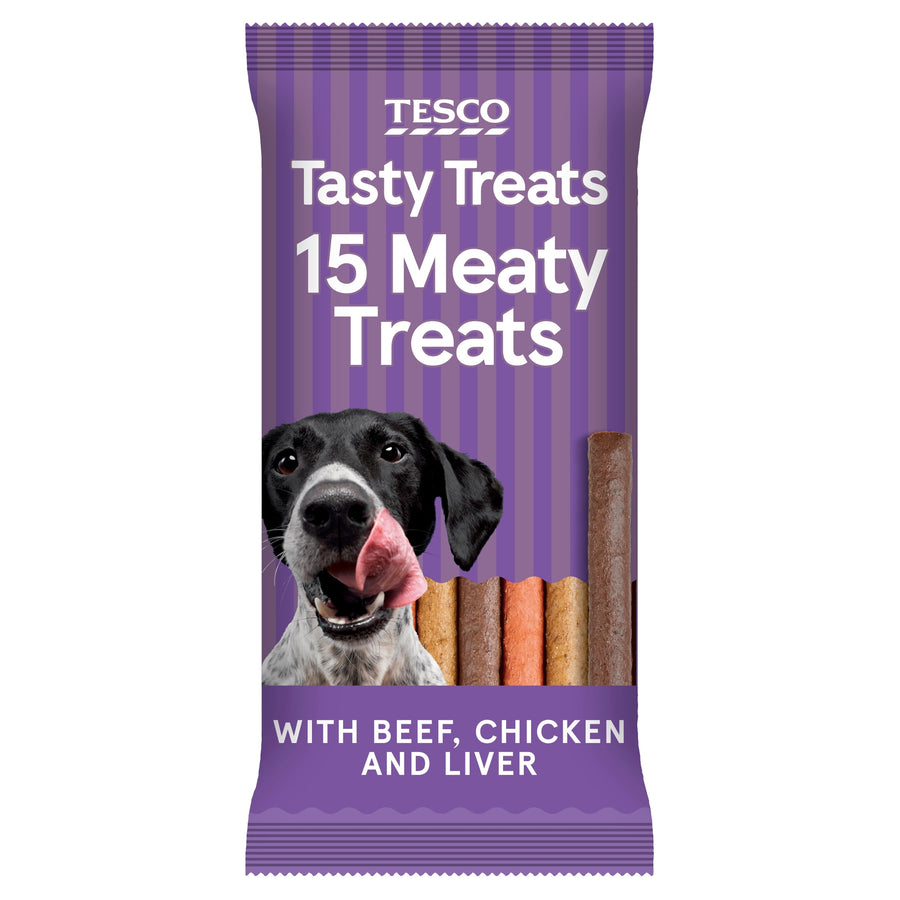 Tesco Meaty Treats With Chicken Beef & Liver 135G