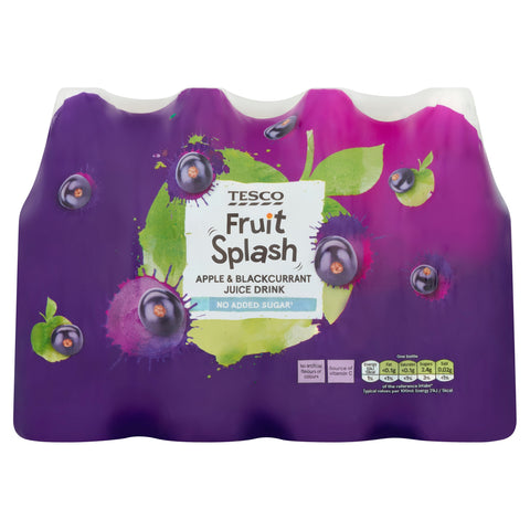 Tesco Apple/Blackcurrant Juice (No Added Sugar) 12X250ml