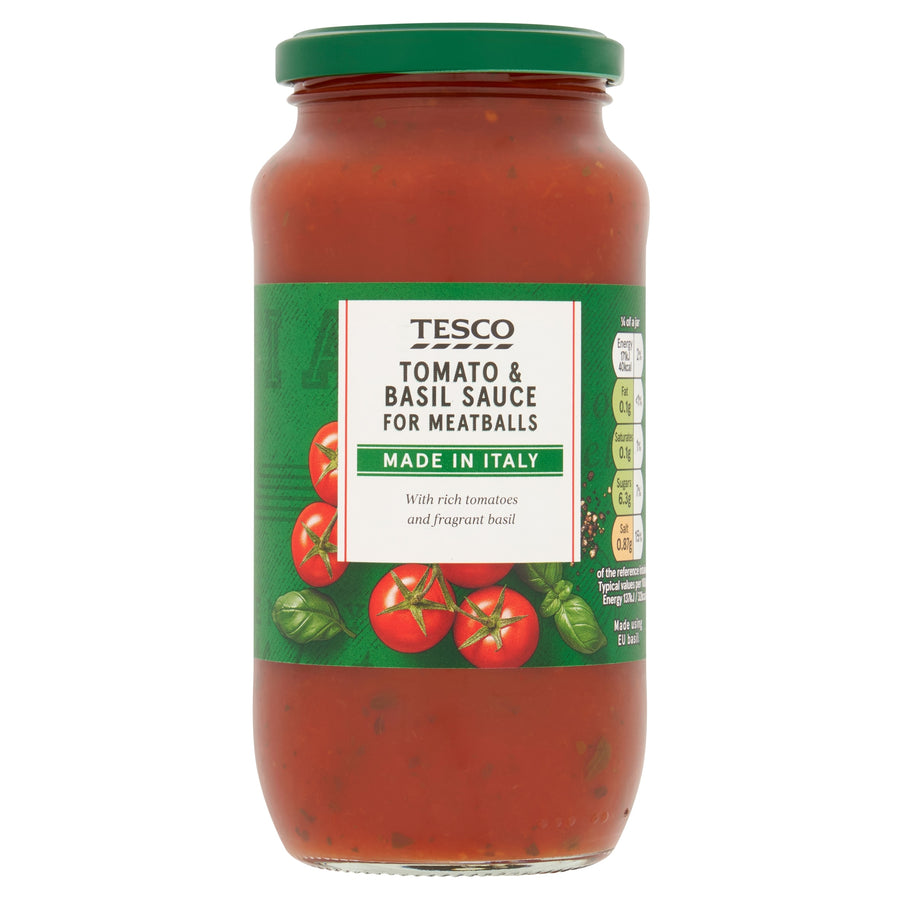 Tesco Tomato & Basil Sauce For Meatballs 500G