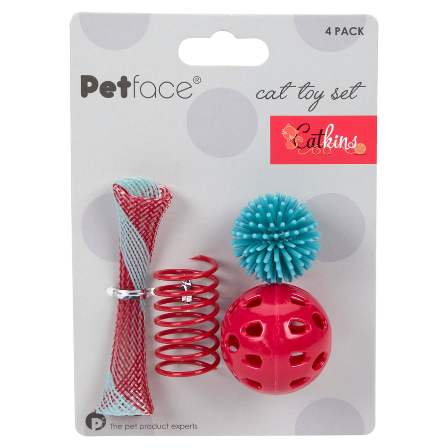 PETFACE CATKINS CAT TOY SET 4 PACK