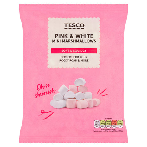 Tesco Pink & White Mini Marshmallows 100G