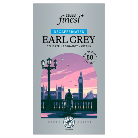 Tesco Finest Decaffeinated Earl Grey Tea Bags 50 Pack 125g