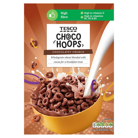 Tesco Choco Hoops Cereal 375G