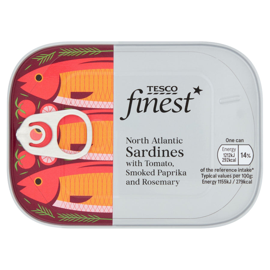 Tesco Finest Sardines In Paprika & Tomato Sauce 105G