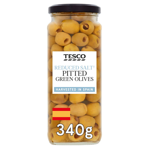 Tesco Reduced Salt Pitted Green Olives 340g