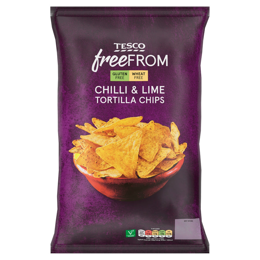 Tesco Free From Chilli & Lime Tortilla Chips 200g