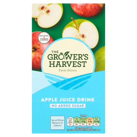 Growers Harvest No Added Sugar Apple Juice Drink 1 Litre