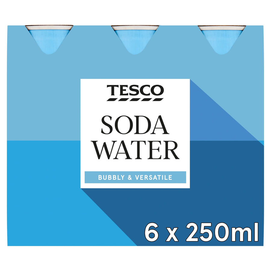 Tesco Soda Water 6 x 250ml