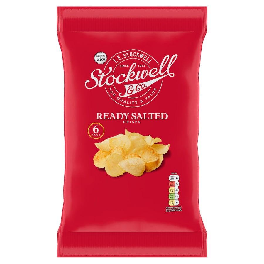 Stockwell & Co. Ready Salted Crisps 6X25g